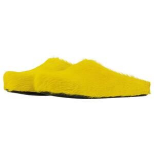 NEW MARNI marni fussbett sabot calf hair clog in yellow
